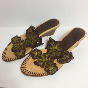 PIKOLINOS Leather Sandals Boho Floral 37